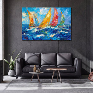 Pine Stretched  Framed 1 Panel - Regatta