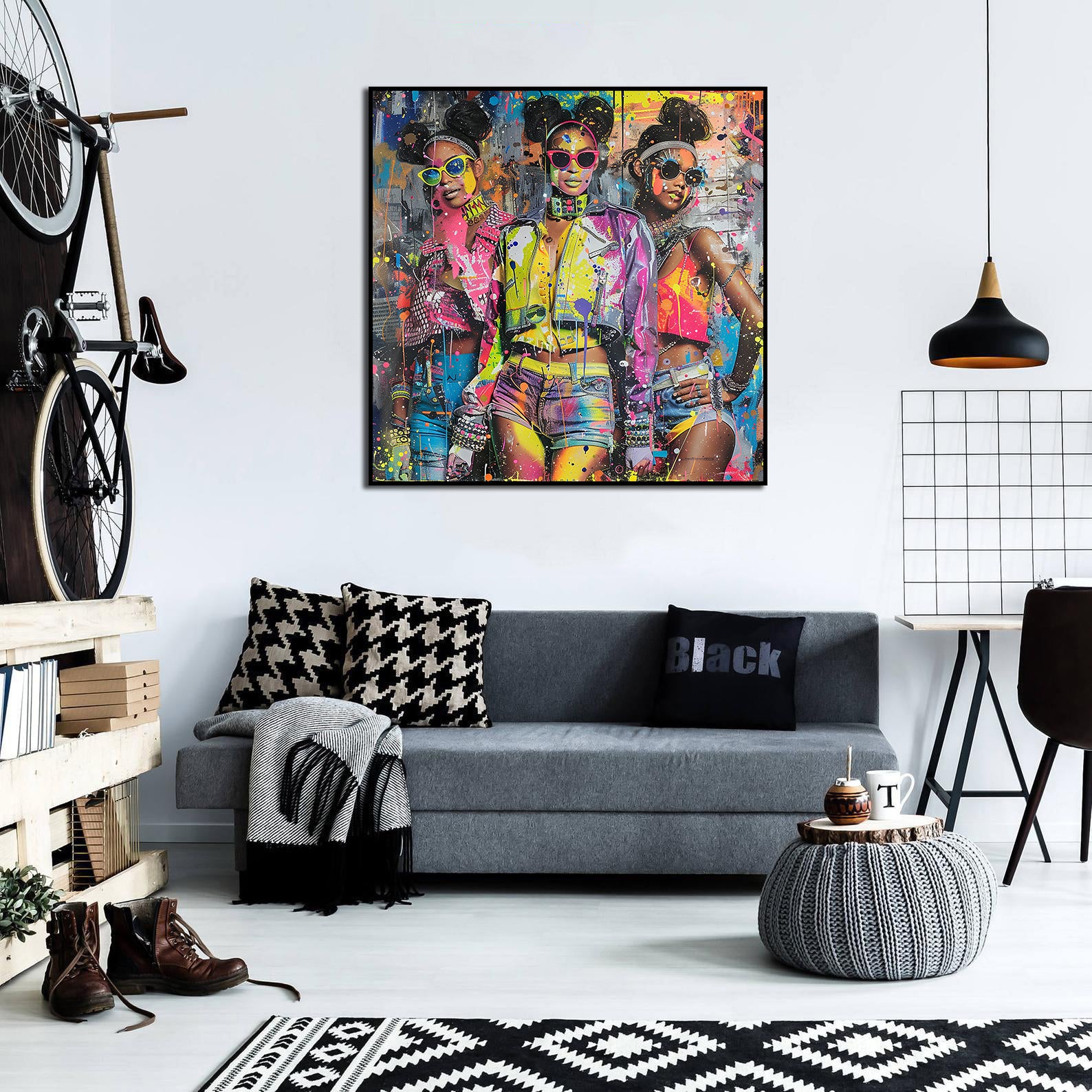Pine Stretched  Framed 1 Panel - 90s Rave Culture