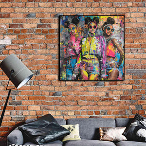 Pine Stretched  Framed 1 Panel - 90s Rave Culture
