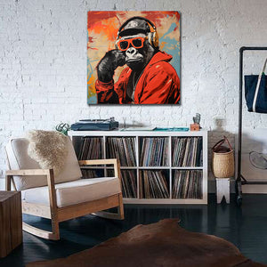 Pine Stretched  Framed 1 Panel - DJ Monkey