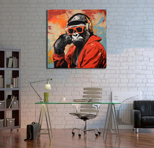Pine Stretched  Framed 1 Panel - DJ Monkey