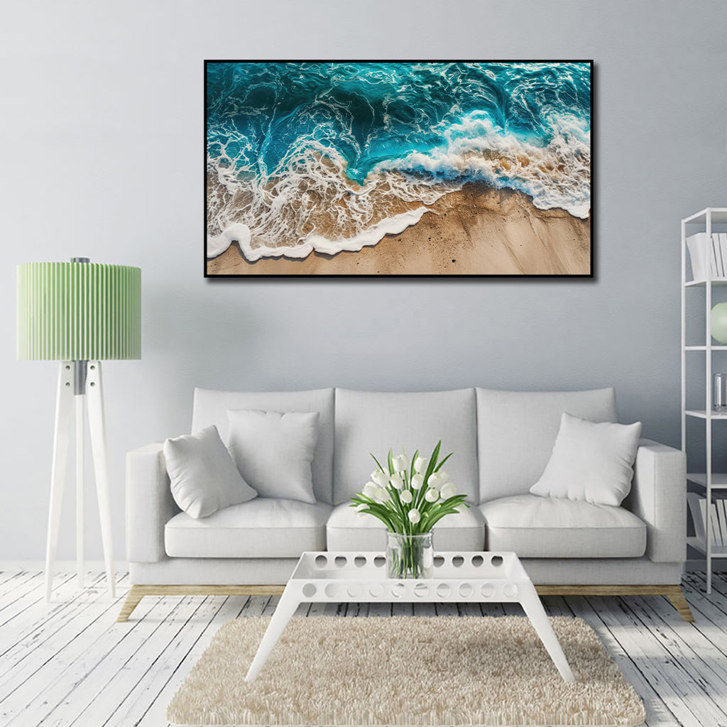 Pine Stretched  Framed 1 Panel - Wave