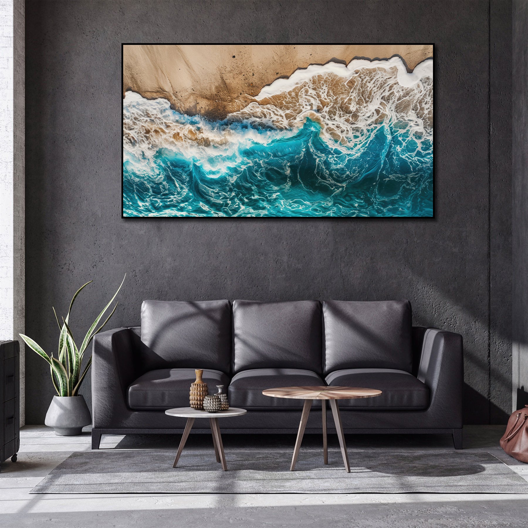 Pine Stretched  Framed 1 Panel - Wave
