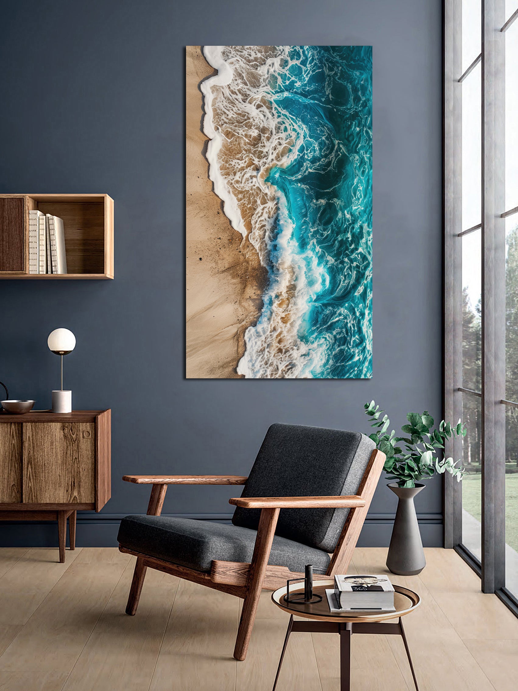 Pine Stretched  Framed 1 Panel - Wave