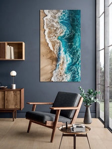 Pine Stretched  Framed 1 Panel - Wave