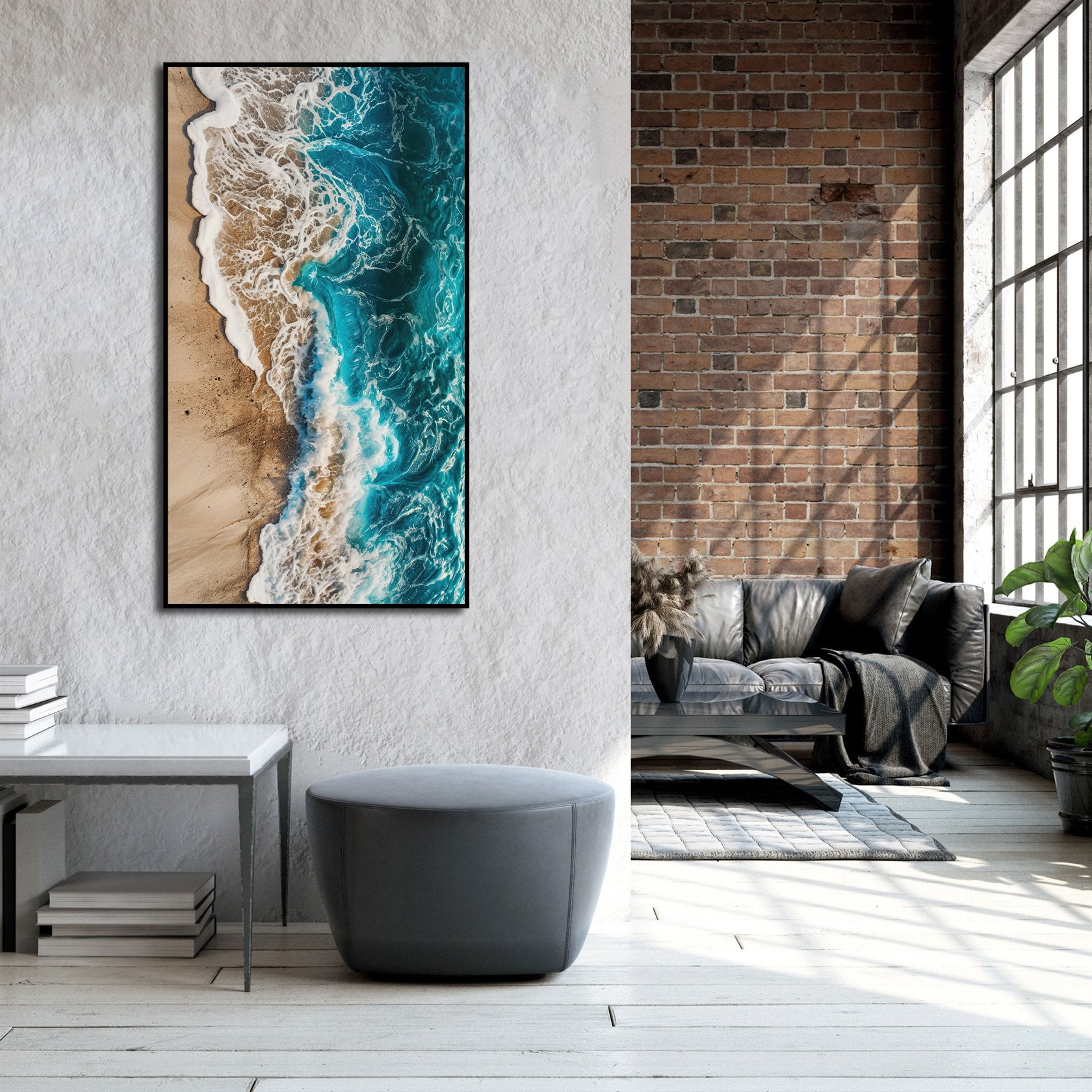 Pine Stretched  Framed 1 Panel - Wave
