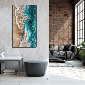 Pine Stretched  Framed 1 Panel - Wave