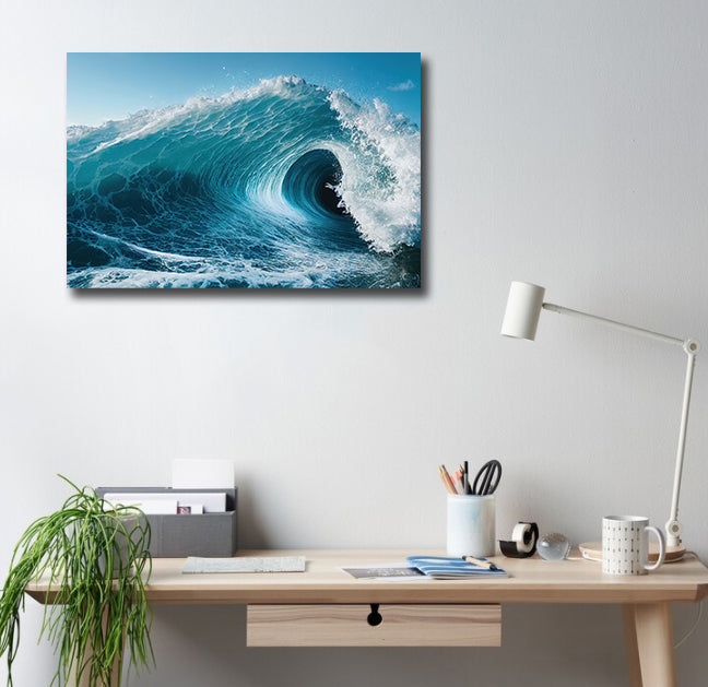 Pine Stretched  Framed 1 Panel - Wave