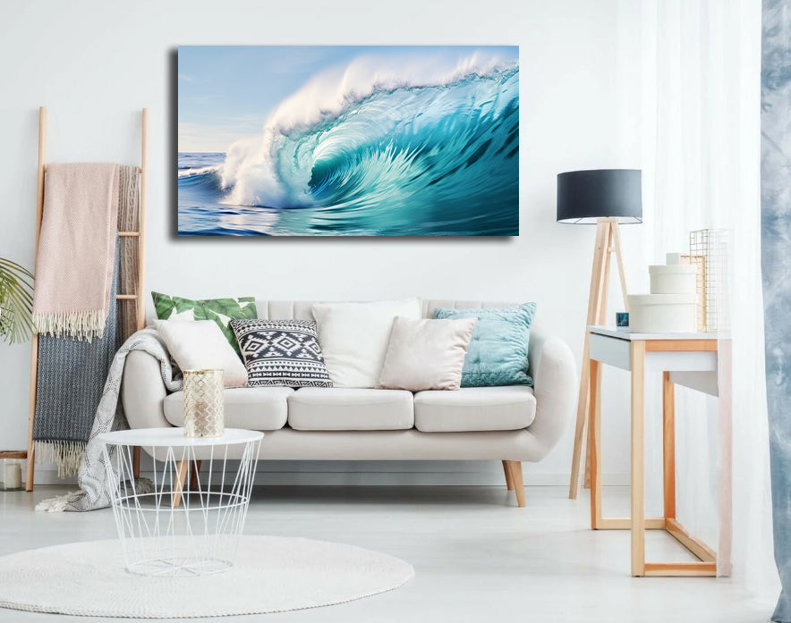 Pine Stretched  Framed 1 Panel - Wave