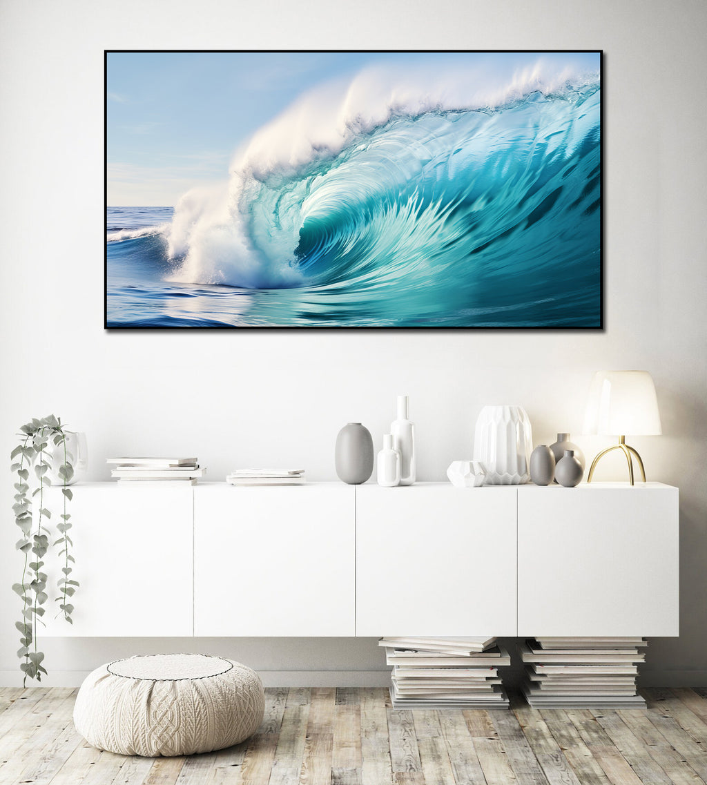 Pine Stretched  Framed 1 Panel - Wave