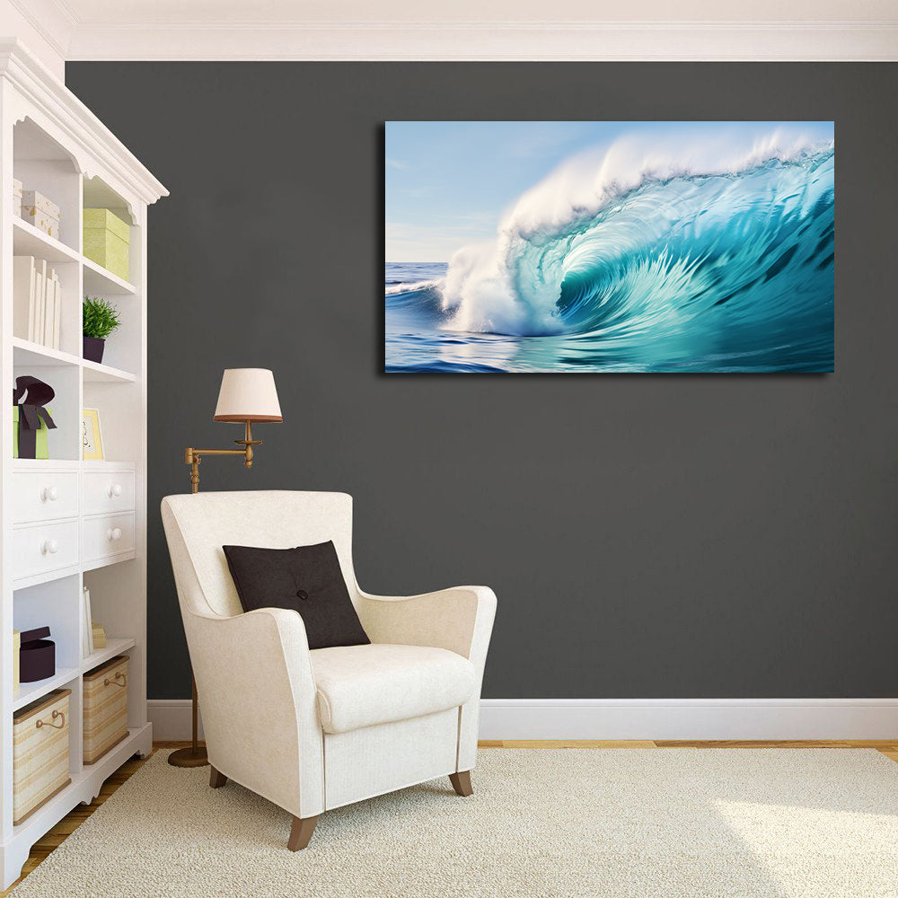 Pine Stretched  Framed 1 Panel - Wave