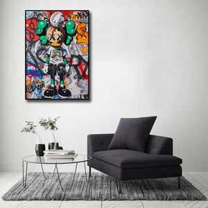 Pine Stretched  Framed 1 Panel - Kaws
