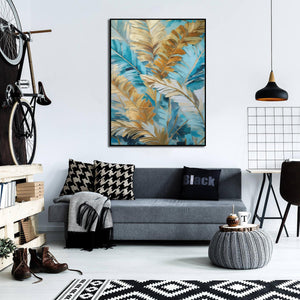 Pine Stretched  Framed 1 Panel - Abstract Leaf Deco