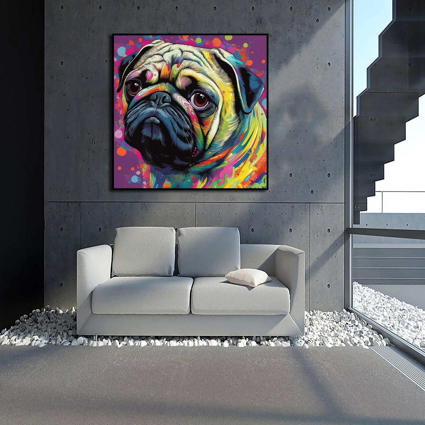 Framed 1 Panel - Pug