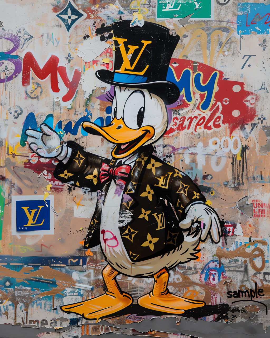 Pine Stretched  Framed 1 Panel - Donald Duck