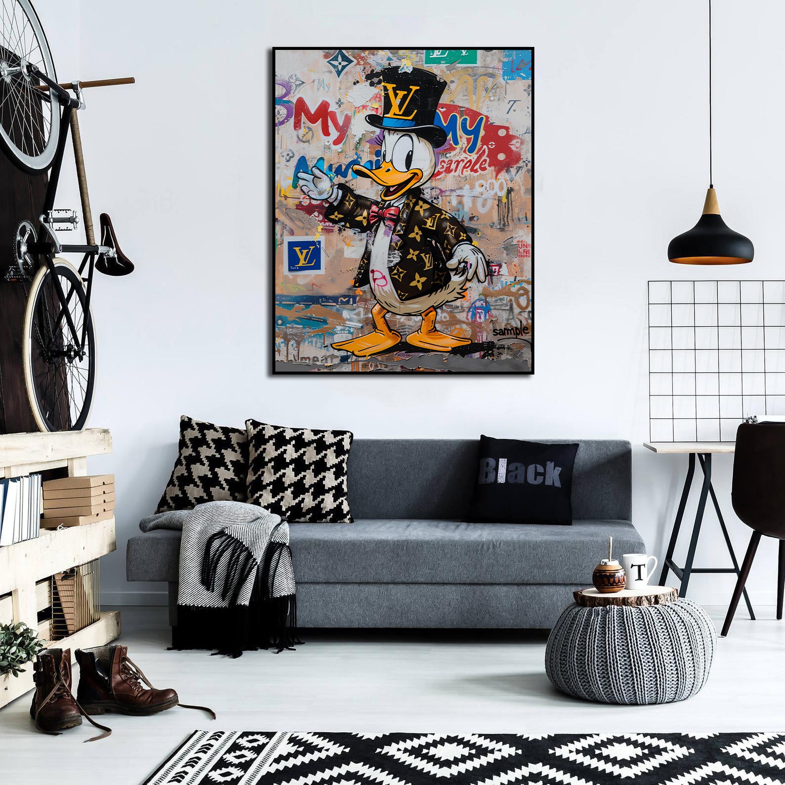 Pine Stretched  Framed 1 Panel - Donald Duck