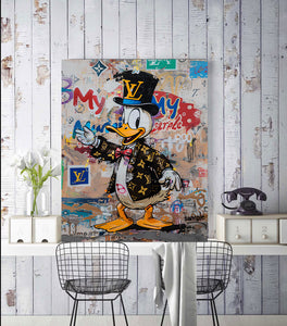 Pine Stretched  Framed 1 Panel - Donald Duck