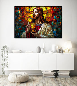 Pine Stretched  Framed 1 Panel - Jesus