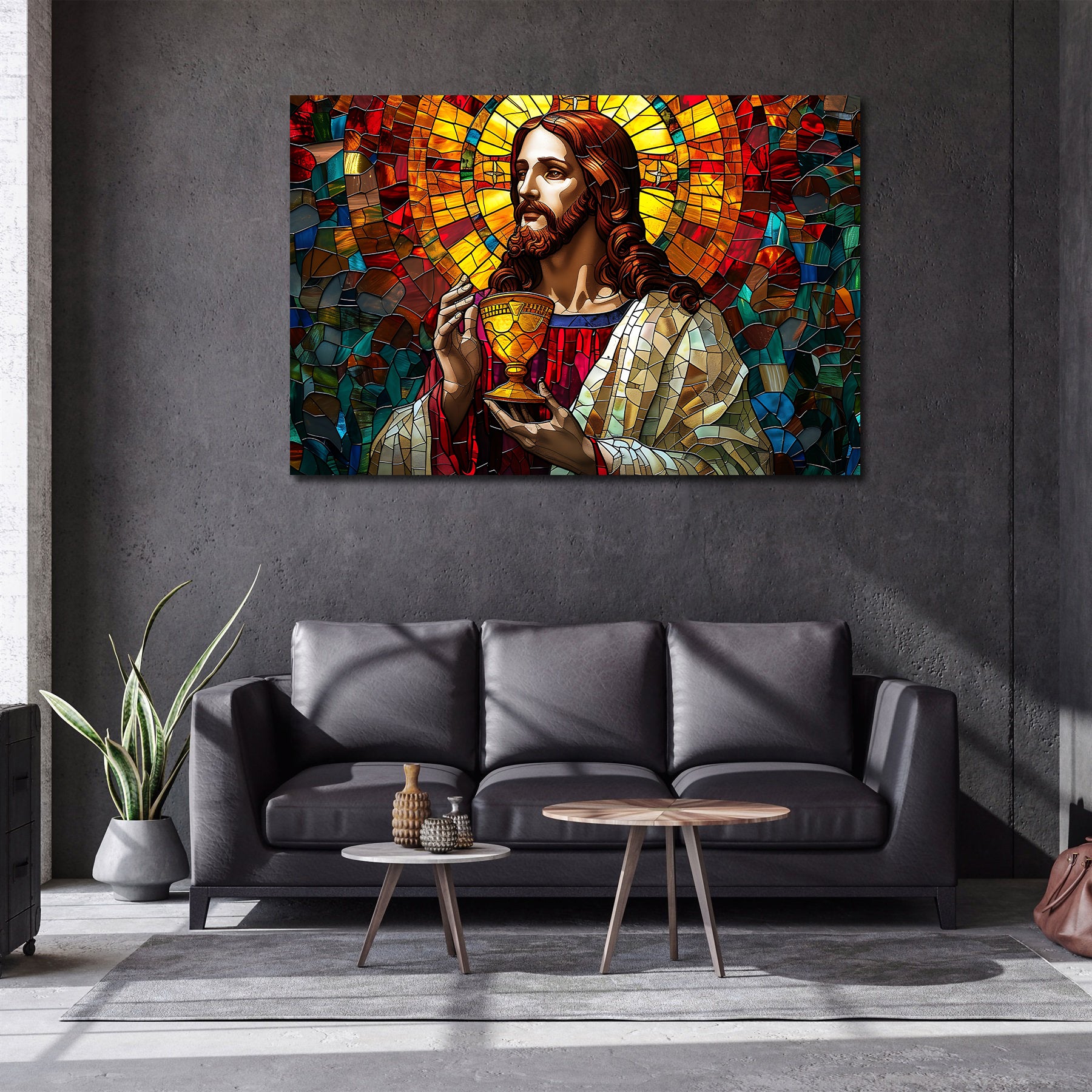 Pine Stretched  Framed 1 Panel - Jesus