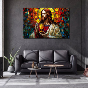 Pine Stretched  Framed 1 Panel - Jesus