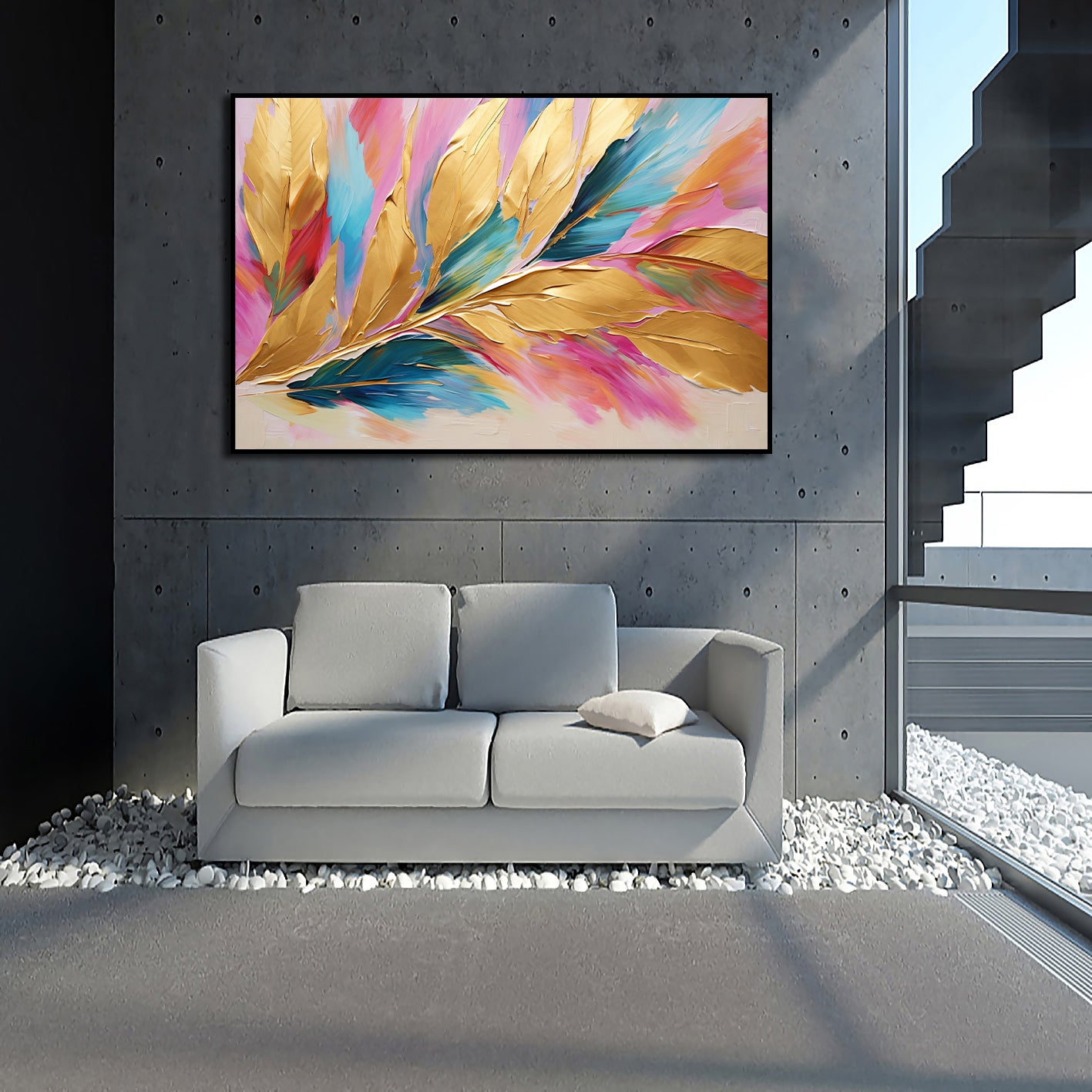 Framed 1 Panel - Luxurious Leaf Decorative