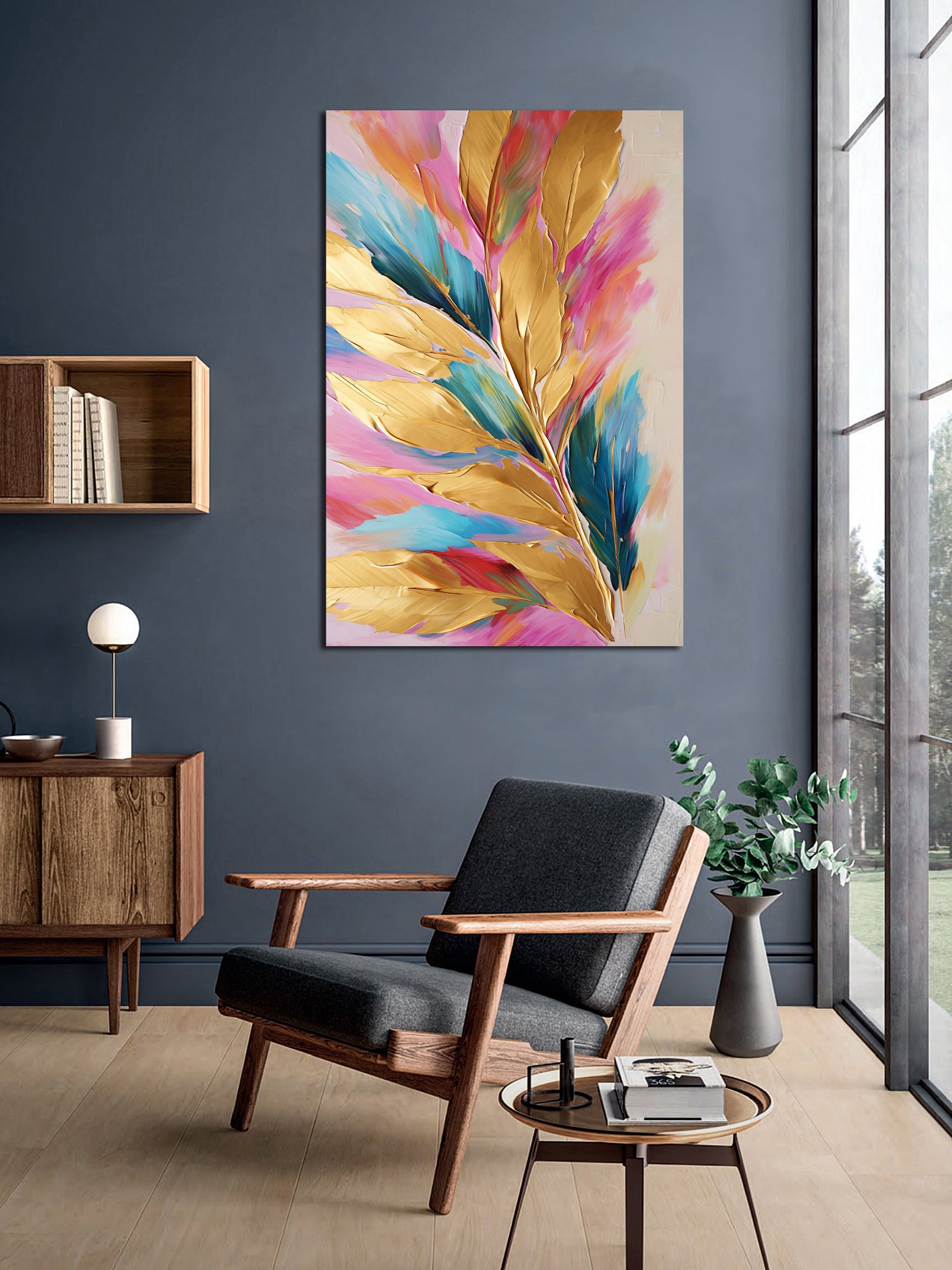 Framed 1 Panel - Luxurious Leaf Decorative