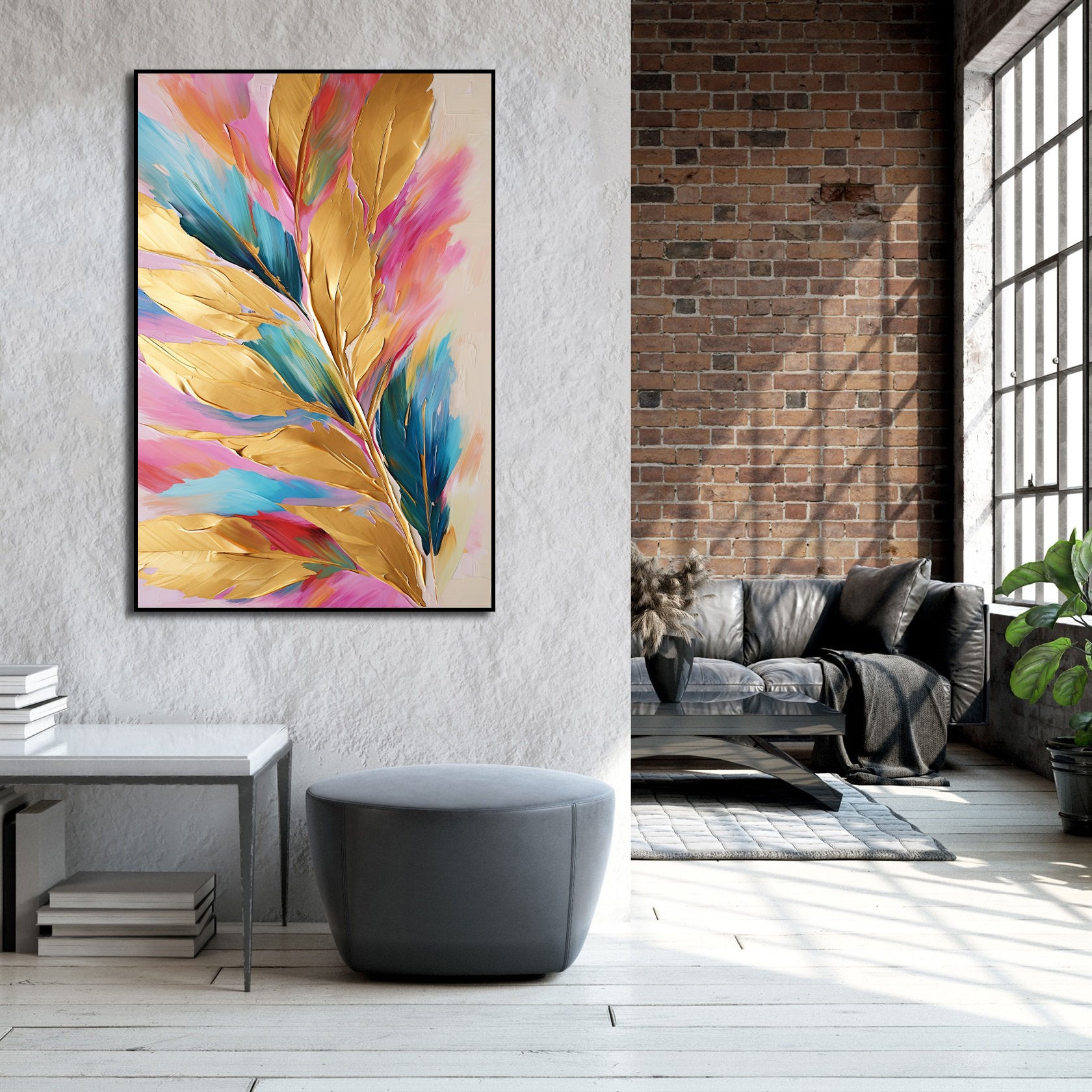 Framed 1 Panel - Luxurious Leaf Decorative