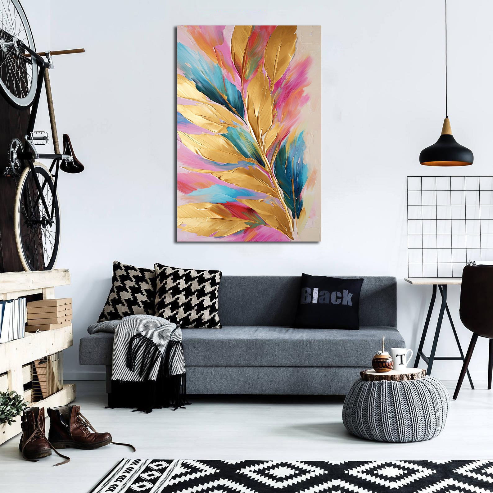 Framed 1 Panel - Luxurious Leaf Decorative