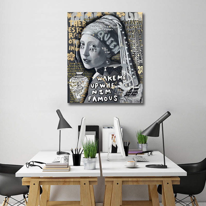 Pine Stretched  Framed 1 Panel - Queen Vermeer