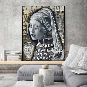 Pine Stretched  Framed 1 Panel - Queen Vermeer