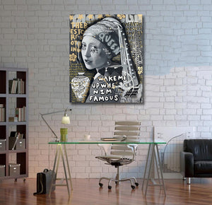 Pine Stretched  Framed 1 Panel - Queen Vermeer