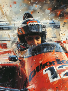 Pine Stretched  Framed 1 Panel - Ayrton Senna