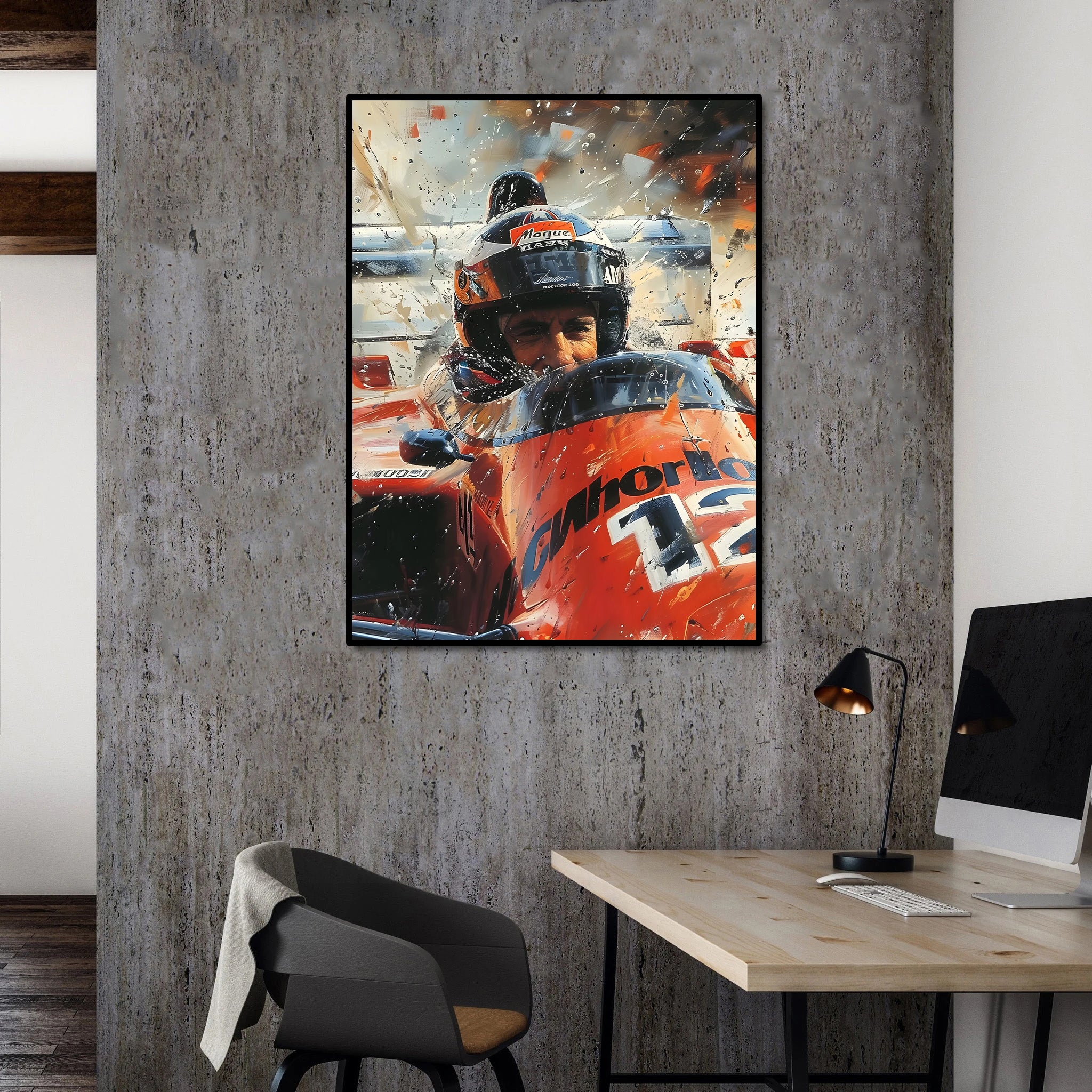 Pine Stretched  Framed 1 Panel - Ayrton Senna