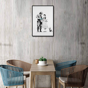 Pine Stretched  Framed 1 Panel - Banksy - Stop and Search