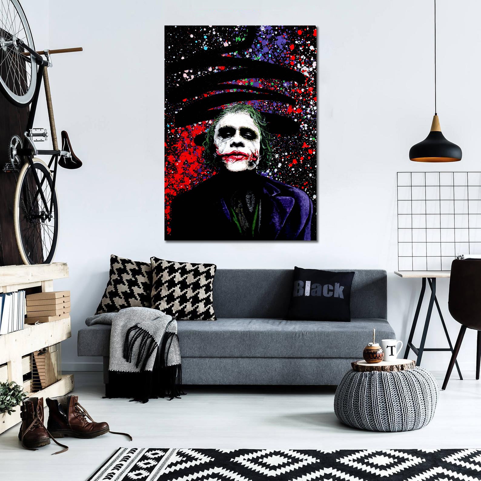 Pine Stretched  Framed 1 Panel - The Joker
