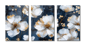 Pine Stretched  Framed 3 Panels - Flowers