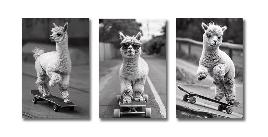 Pine Stretched  Framed 3 Panels - Alpaca Skateboarding