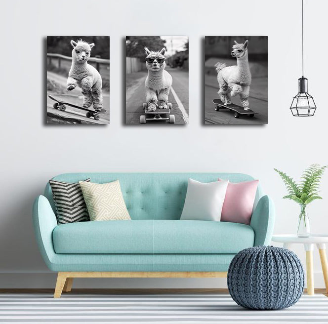 Pine Stretched  Framed 3 Panels - Alpaca Skateboarding