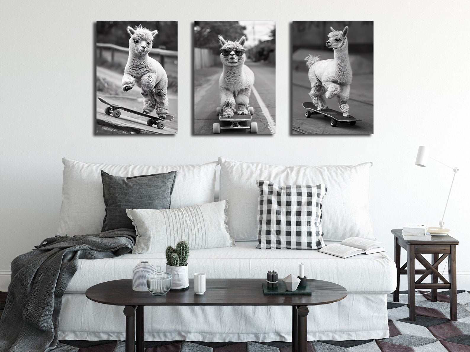 Pine Stretched  Framed 3 Panels - Alpaca Skateboarding