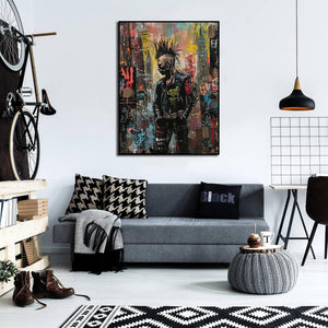 Modern Pop Art Canvas Wall Art Print Poster | Home Decor | Stretched 1 Panel - Punk