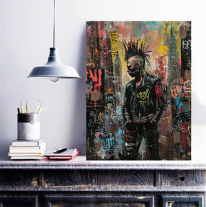 Modern Pop Art Canvas Wall Art Print Poster | Home Decor | Stretched 1 Panel - Punk