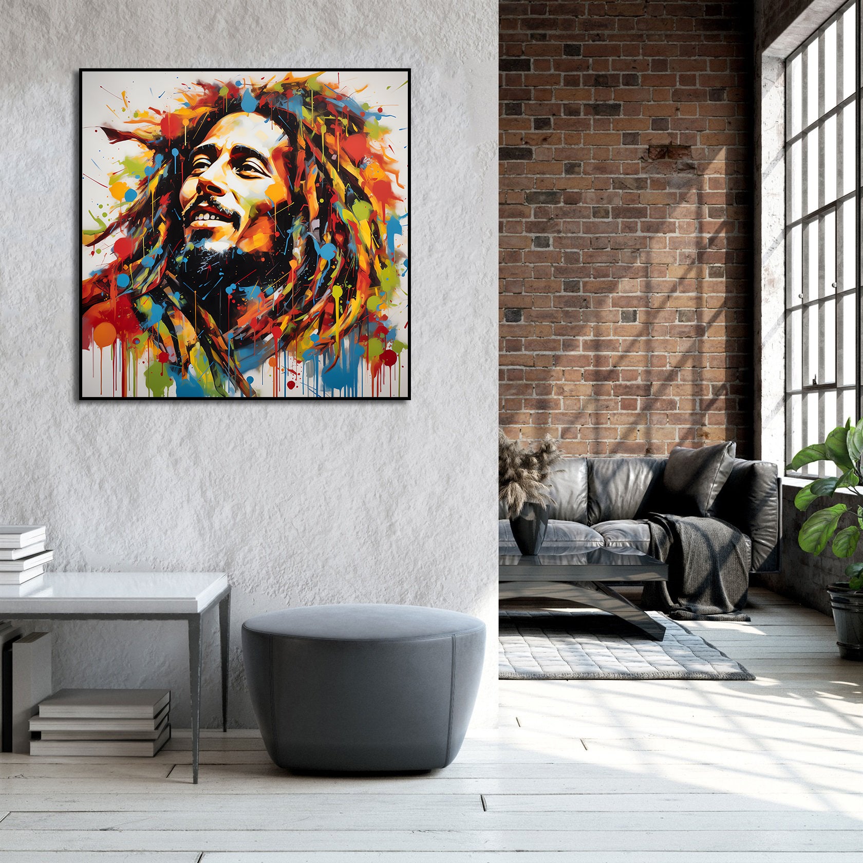Pine Stretched  Framed 1 Panel - Bob Marley