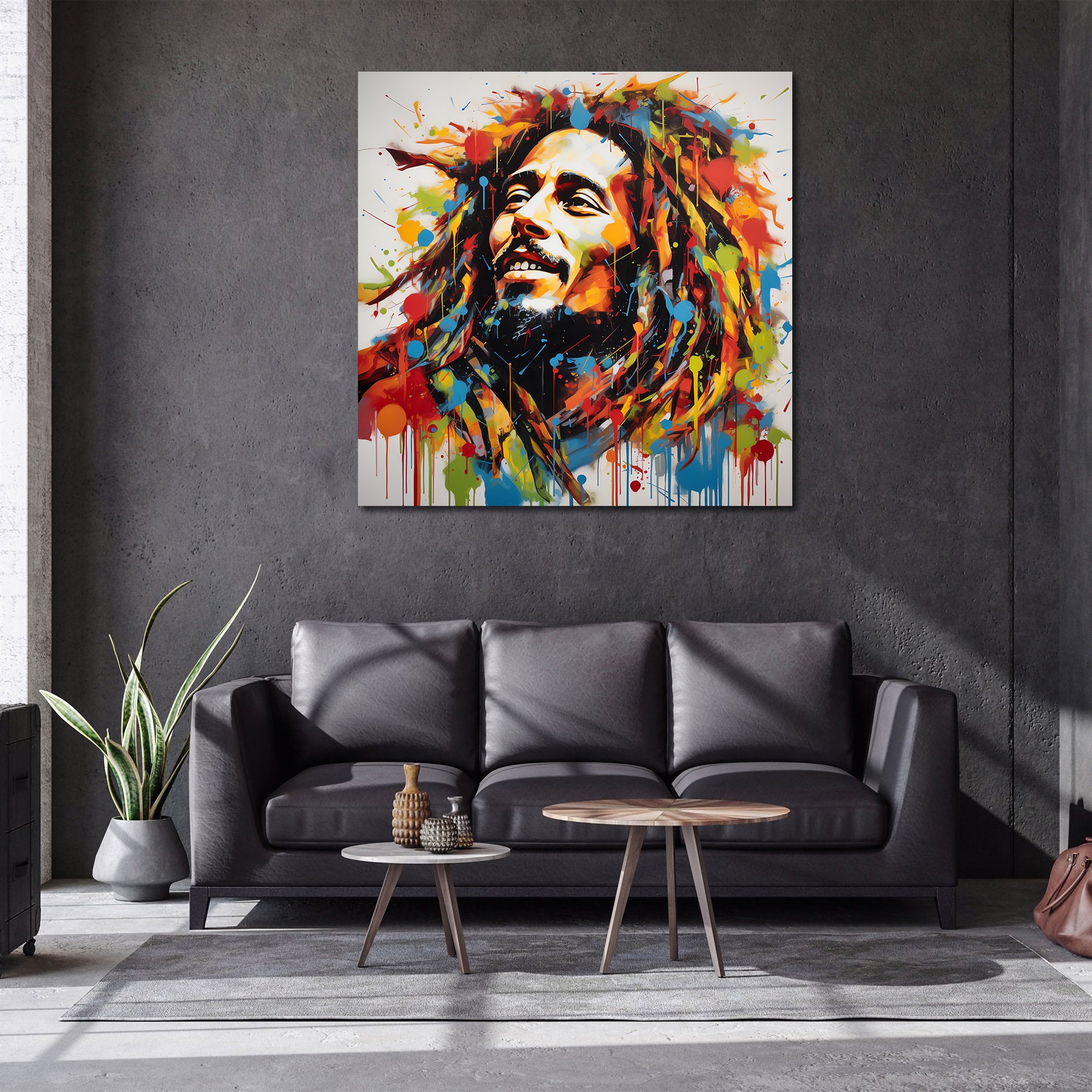 Pine Stretched  Framed 1 Panel - Bob Marley