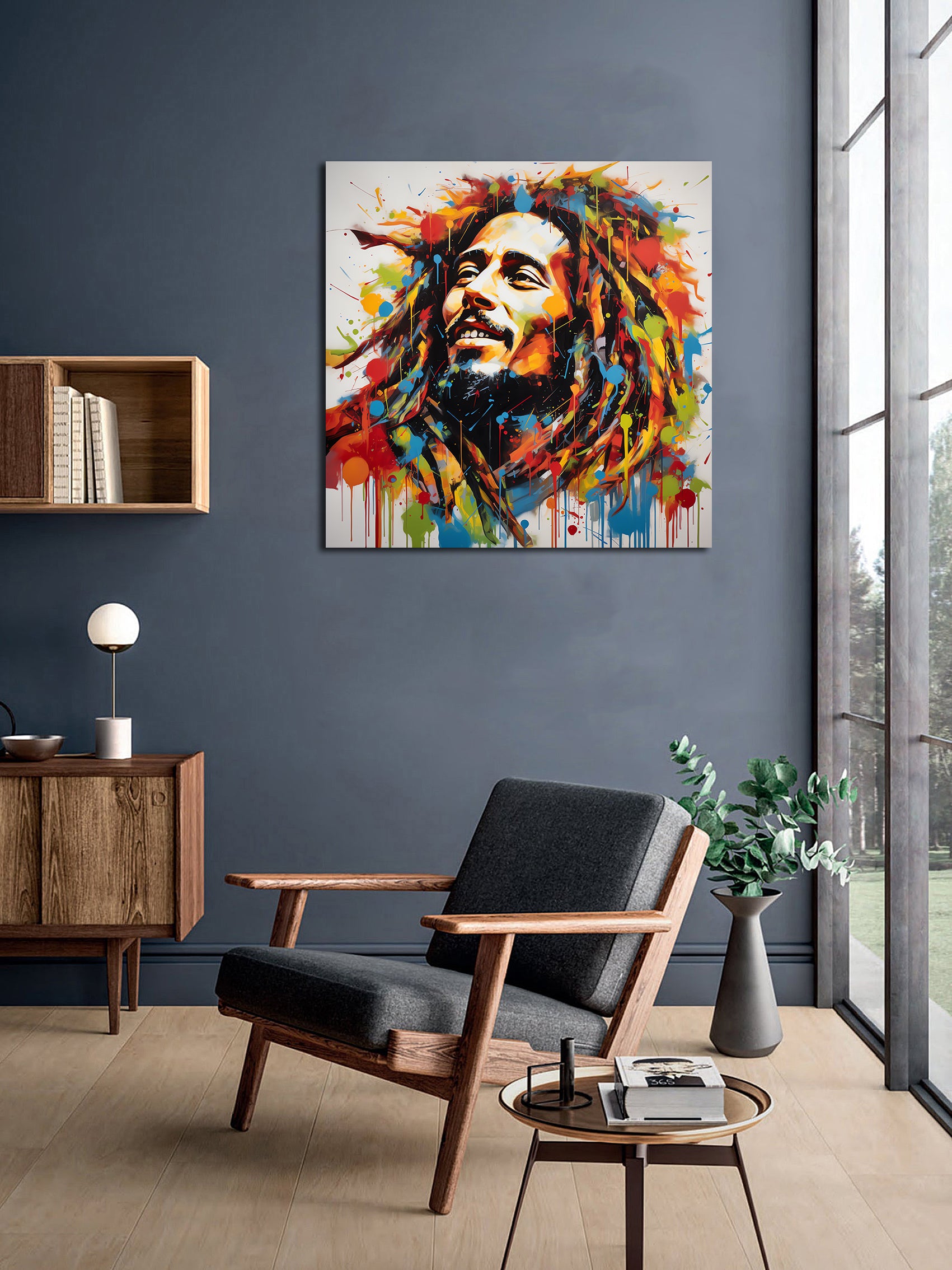 Pine Stretched  Framed 1 Panel - Bob Marley