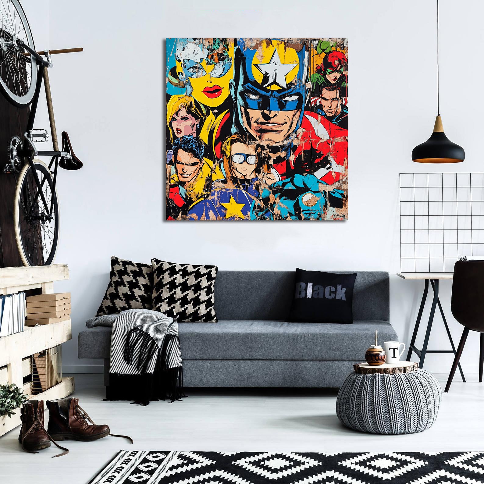Pine Stretched  Framed 1 Panel - Super Hero