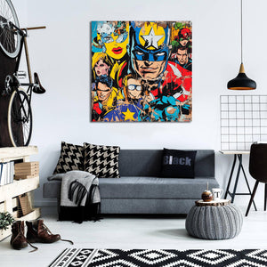 Pine Stretched  Framed 1 Panel - Super Hero
