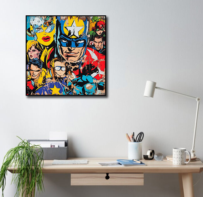 Pine Stretched  Framed 1 Panel - Super Hero