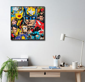 Pine Stretched  Framed 1 Panel - Super Hero