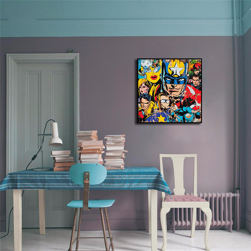 Pine Stretched  Framed 1 Panel - Super Hero