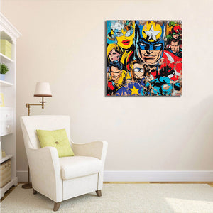 Pine Stretched  Framed 1 Panel - Super Hero